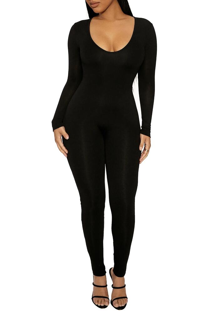 Naked Wardrobe All Body Long Sleeve Catsuit in Black Cover