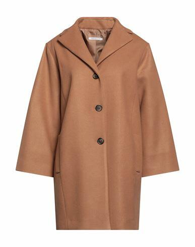 Biancoghiaccio Woman Coat Camel Acrylic, Polyethylene, Wool Cover