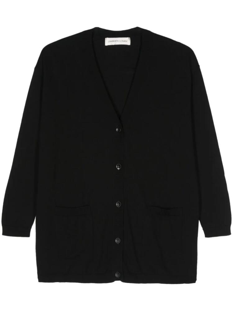 Lamberto Losani V-neck cotton cardigan - Black Cover