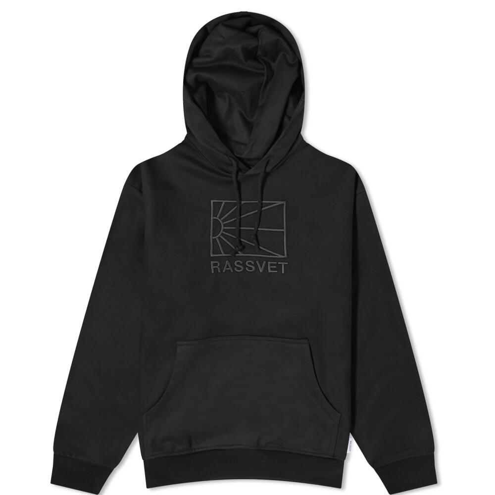 RASSVET Men's Washed Logo Pullover Hoodie in Black Cover