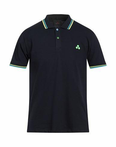 Peuterey Man Polo shirt Midnight blue Cotton, Elastane Cover