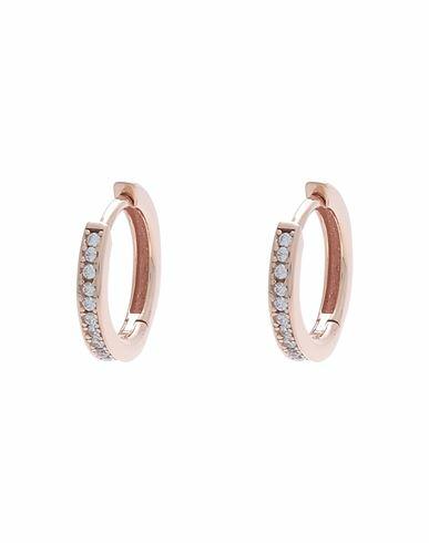 Kurshuni Huggie Hoop Earrings Woman Earrings Rose gold 925/1000 Silver, Cubic zirconia Cover