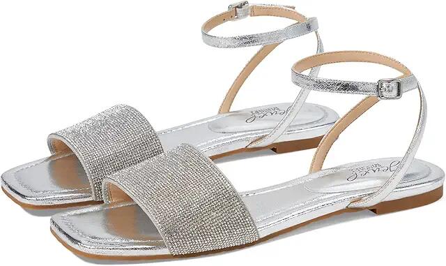 Jewel Badgley Mischka Hadley (Silver Textile) Women's Sandals Cover