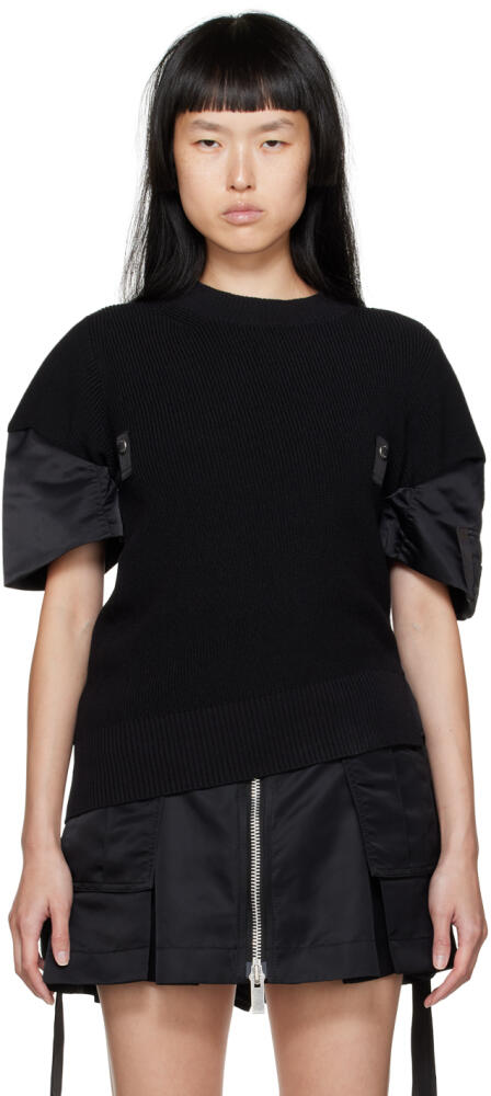 sacai Black Mix Sweater Cover