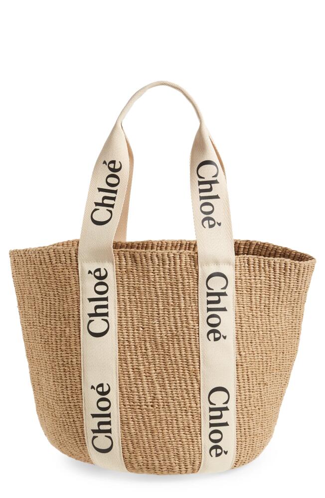 Chloé x Mifuko Large Woody Basket Tote in White Cover