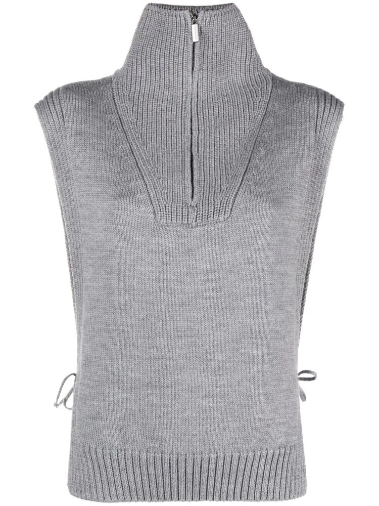 Fabiana Filippi sleeveless roll-neck knitted vest - Grey Cover