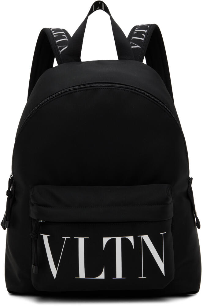 Valentino Garavani Black 'VLTN' Nylon Backpack Cover