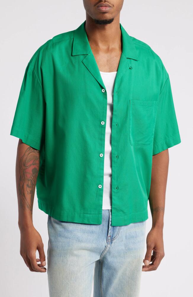 Elwood Boxy Camp Shirt in Dark Kelly Green Cover