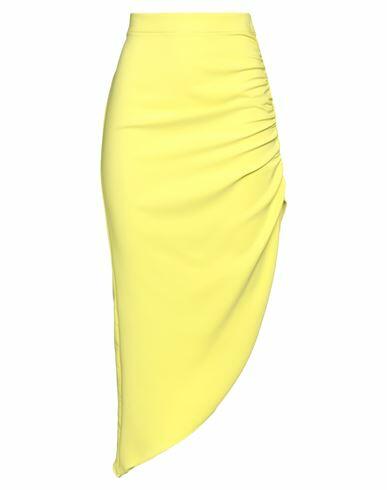 Pinko Woman Maxi skirt Acid green Polyester, Elastane Cover