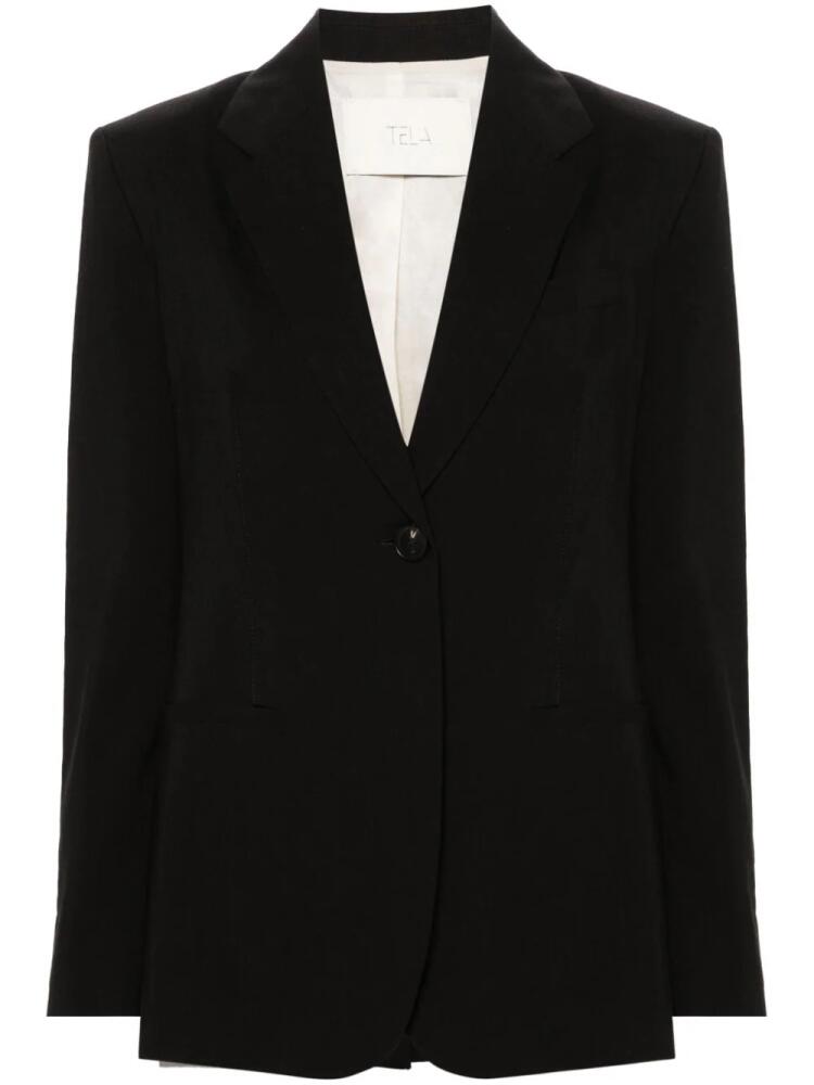 Tela interwoven cotton-blend blazer - Black Cover