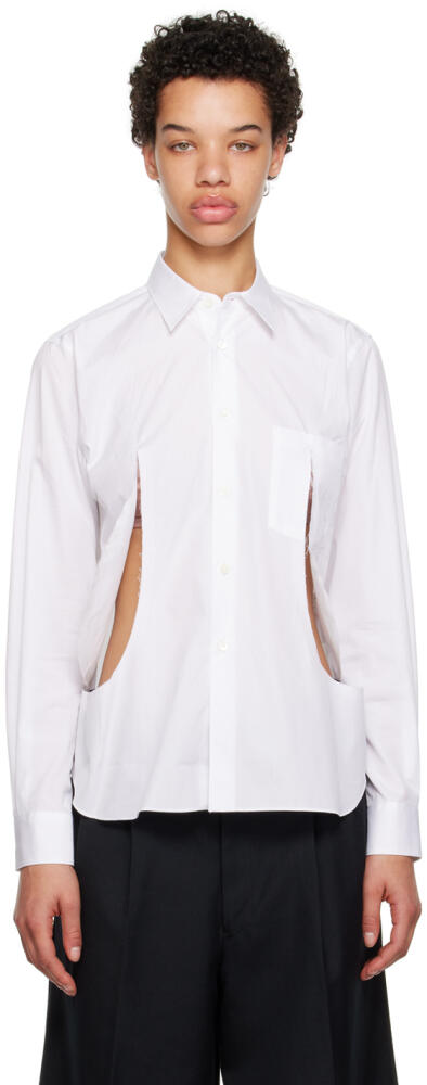 Black Comme des Garçons White Cutout Shirt Cover