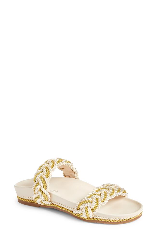 Yosi Samra Michelle Double Strap Slide Sandal in Cream/Gold Cover