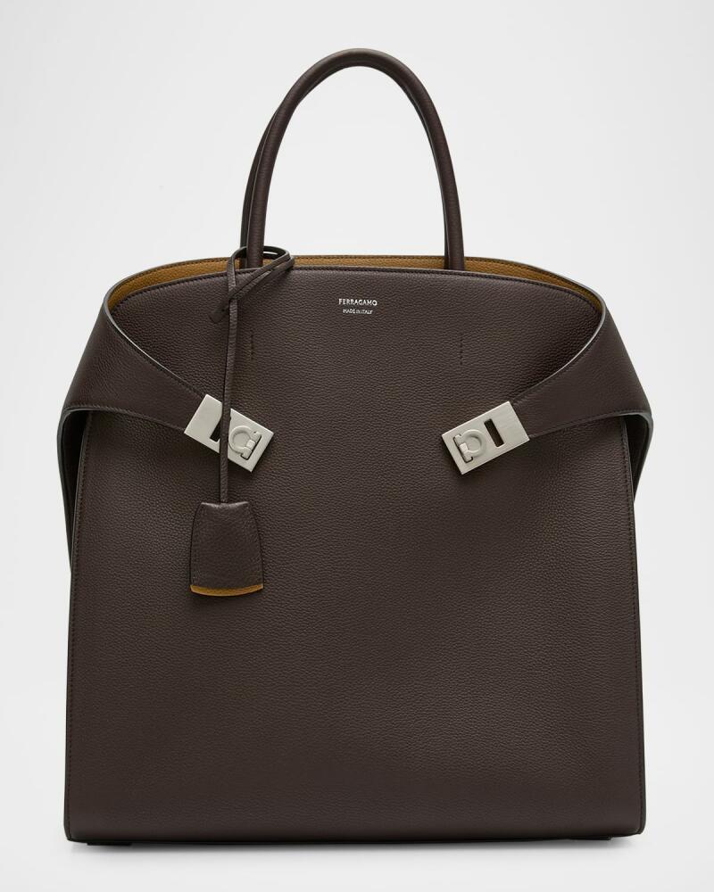 Ferragamo Men's Hug Leather Tote Bag Cover