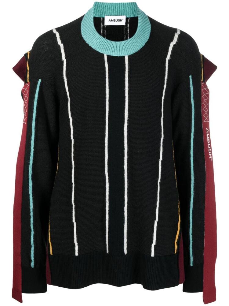 AMBUSH striped-knit jumper - Black Cover