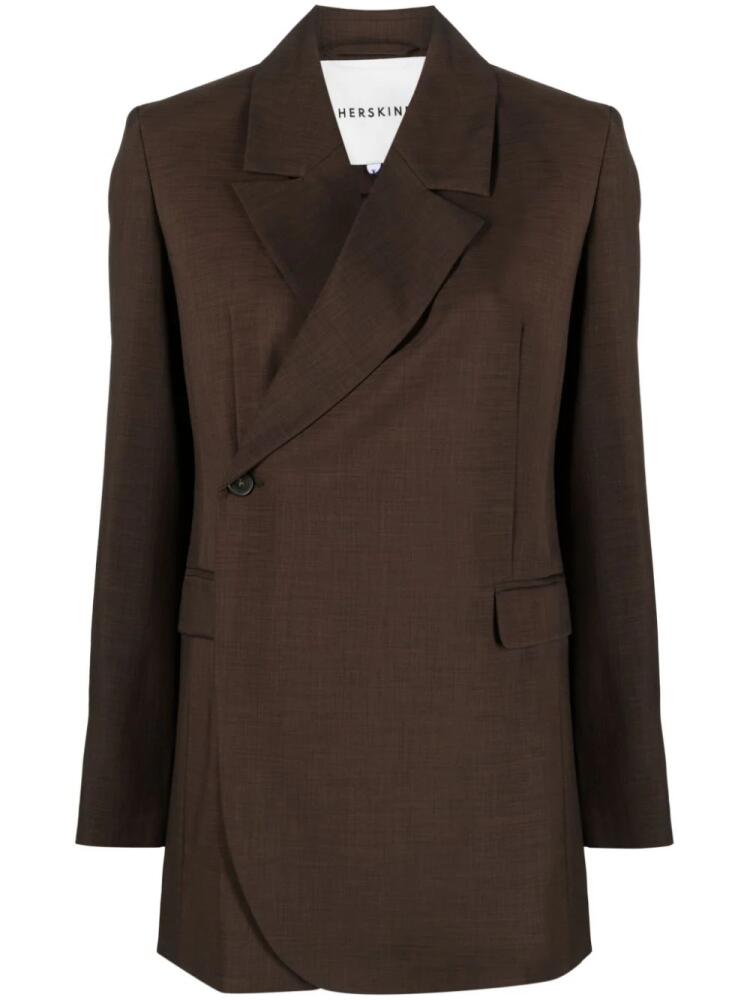 HERSKIND Lilith off-centre single-breasted blazer - Brown Cover