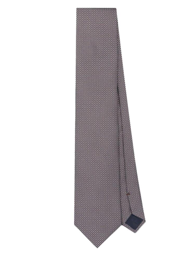 Corneliani polka-dot silk tie - Grey Cover