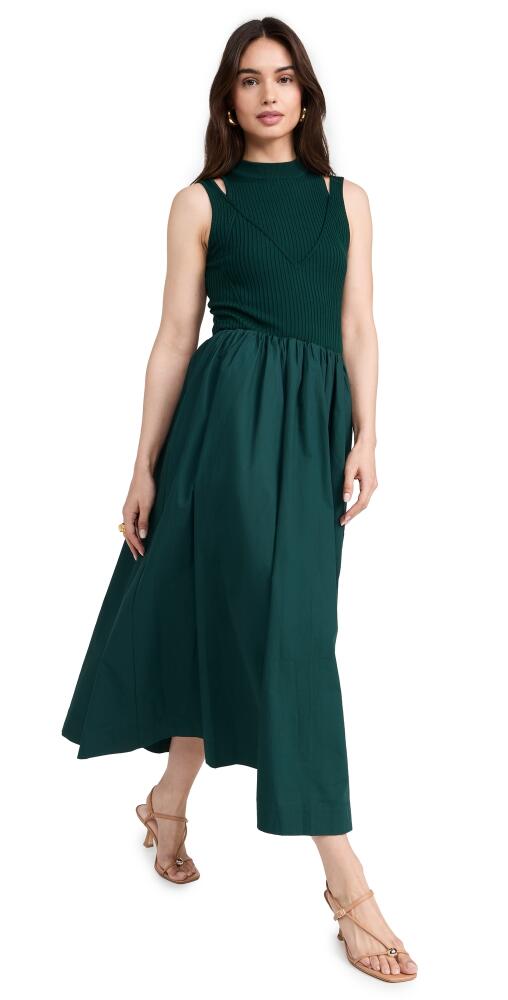 En Saison Sigrid Mixed Media Maxi Dress Forest Green Cover