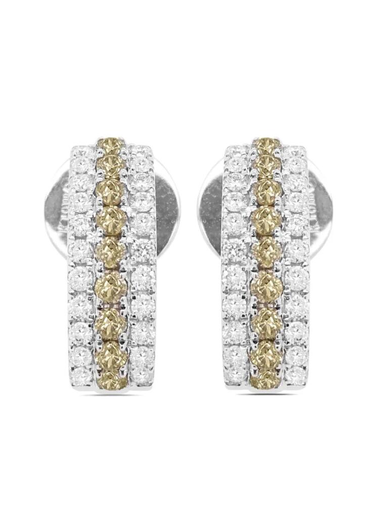 HYT Jewelry 18kt white gold diamond half-hoop earrings - Silver Cover