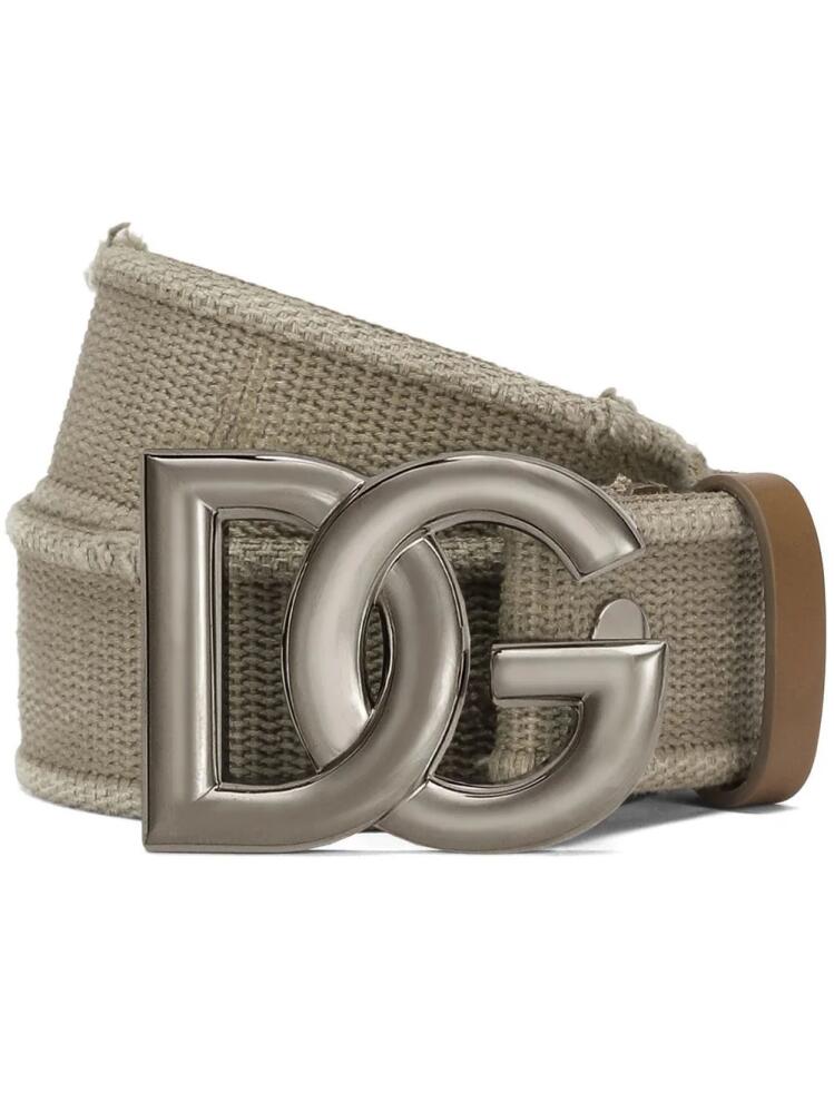 Dolce & Gabbana DG-logo tape belt - Neutrals Cover