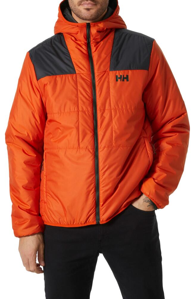 Helly Hansen Flex Water Repellent PrimaLoft Insulated Hooded Jacket in Patrol Orange Cover