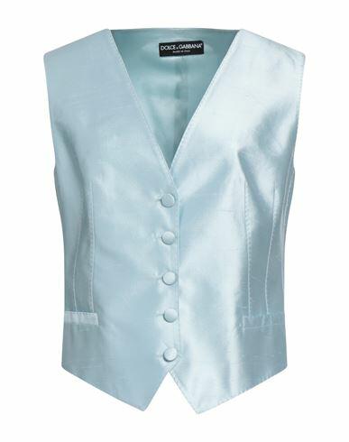 Dolce & gabbana Woman Tailored Vest Sky blue Silk, Elastane Cover