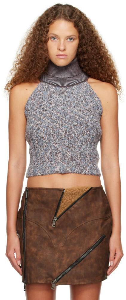 Andersson Bell Blue & Brown Fluffy Tank Top Cover