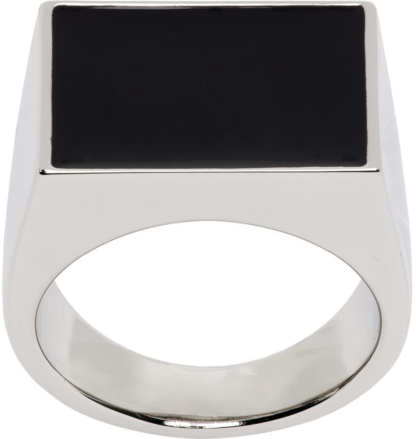 Dries Van Noten Silver & Black Square Signet Ring Cover