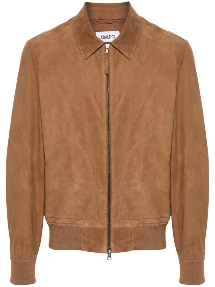 ERALDO Glod suede bomber jacket - Brown Cover