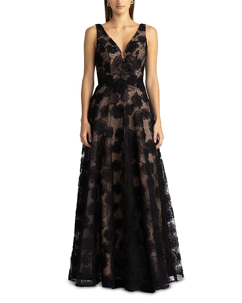 Zac Posen Textured Floral Gown Cover