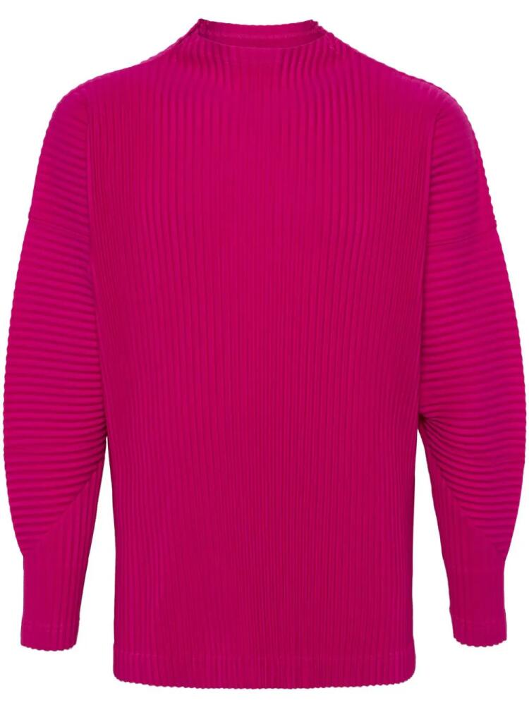 Homme Plissé Issey Miyake plissé-effect mock-neck jumper - Pink Cover