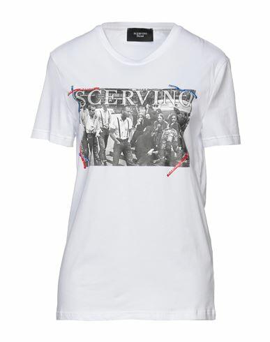 Scervino Woman T-shirt White Cotton, Elastane Cover