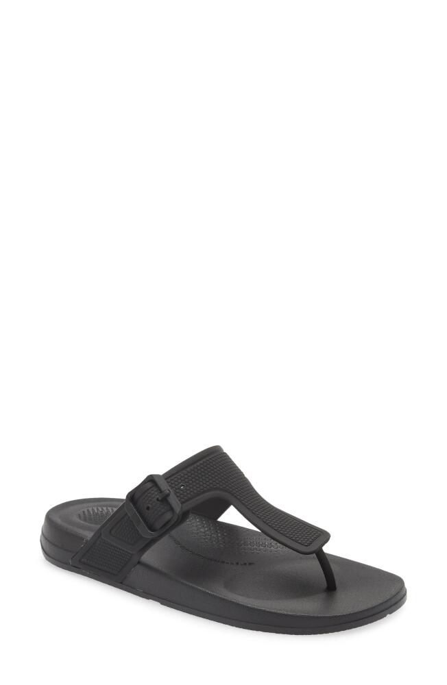 FitFlop iQushion Buckle Flip Flop in All Black Cover