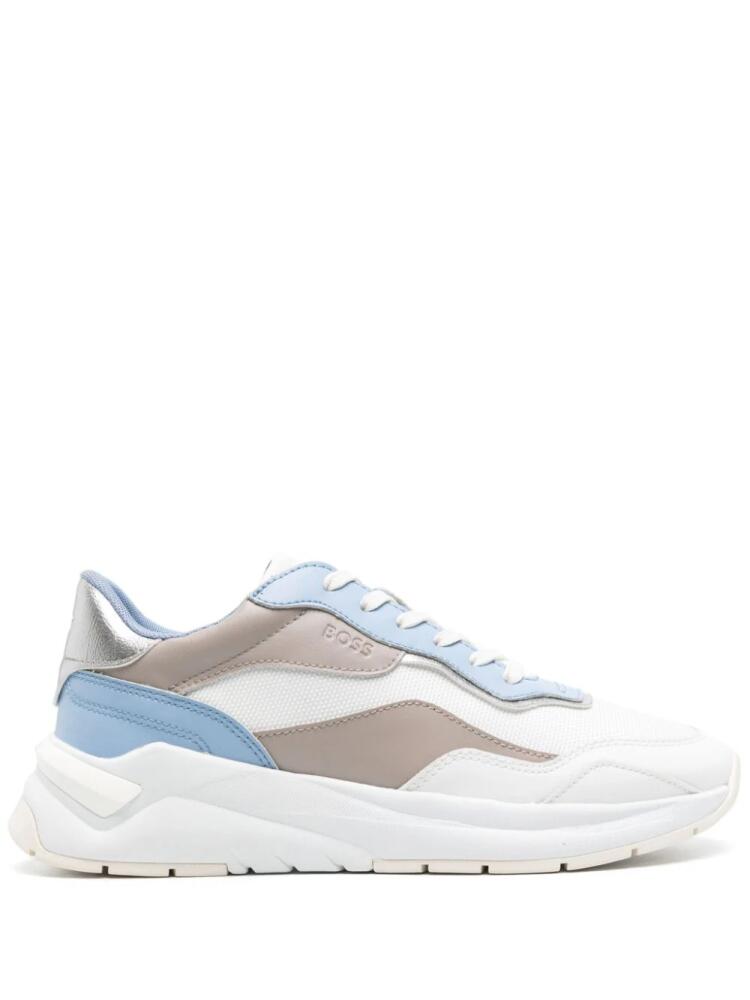 BOSS colour-block panelled sneakers - Blue Cover