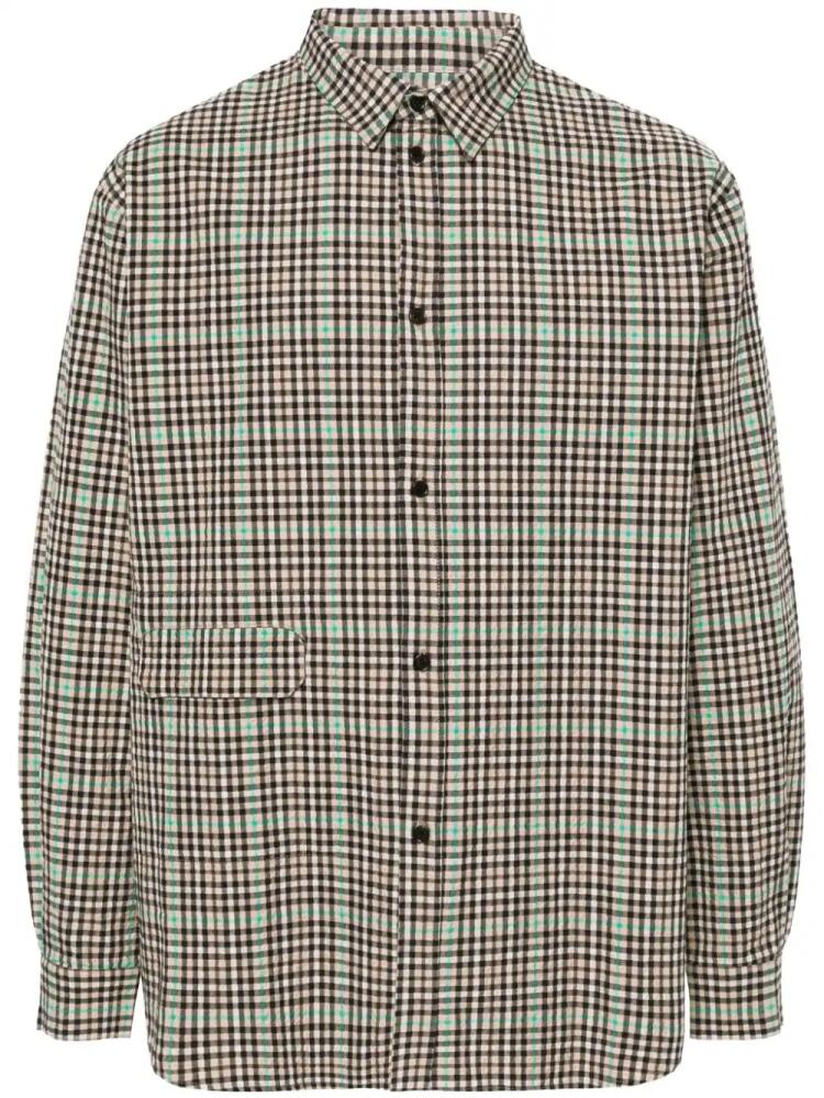 Henrik Vibskov Hole checked shirt - Brown Cover