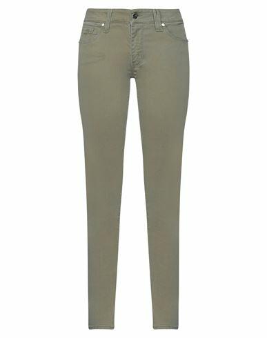 Tramarossa Woman Pants Military green Cotton, Elastane Cover