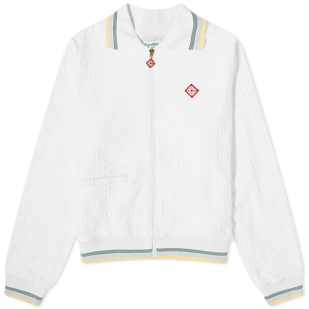 Casablanca Men's Monogram Towelling Track Jacket in White Cover