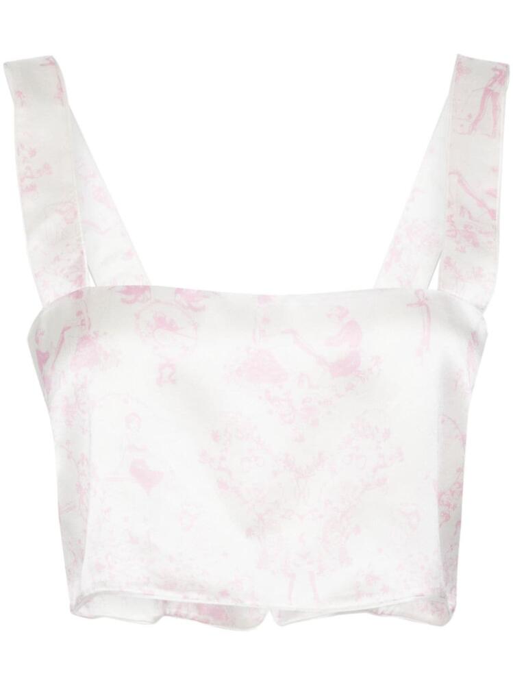 Kiki de Montparnasse Toile silk bandeau top - Pink Cover