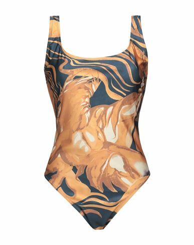 Alberta Ferretti Woman One-piece swimsuit Ocher Polyester, Elastane Cover