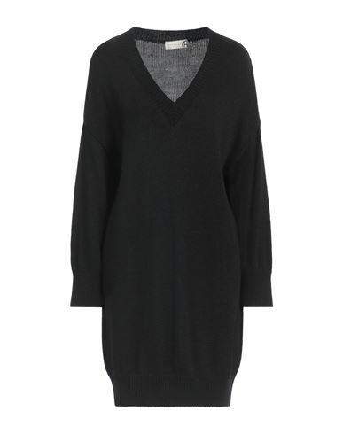 Haveone Woman Mini dress Black Acrylic, Wool, Viscose, Alpaca wool Cover