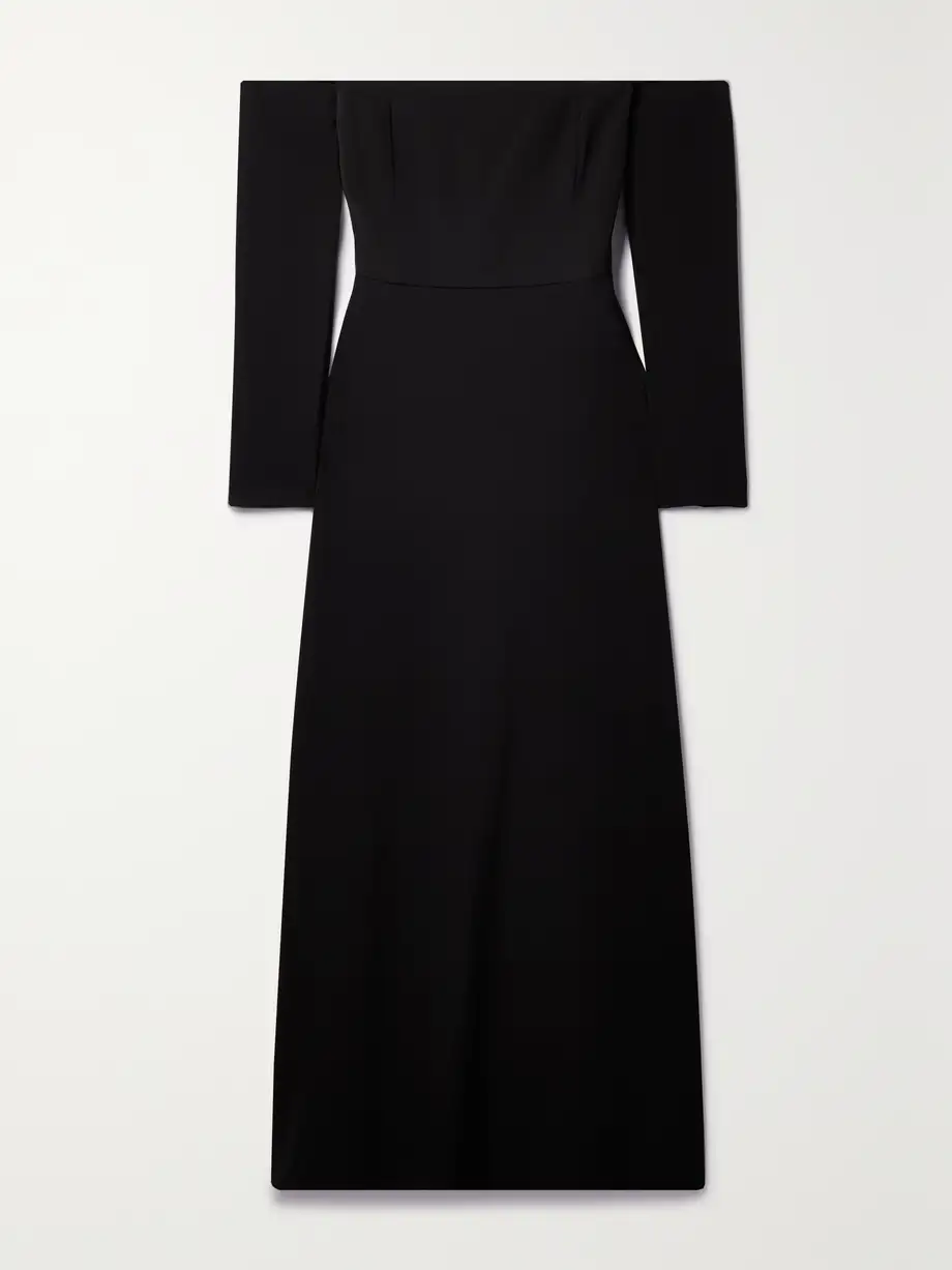 BERNADETTE - Edie Off-the-shoulder Crepe Maxi Dress - Black Cover