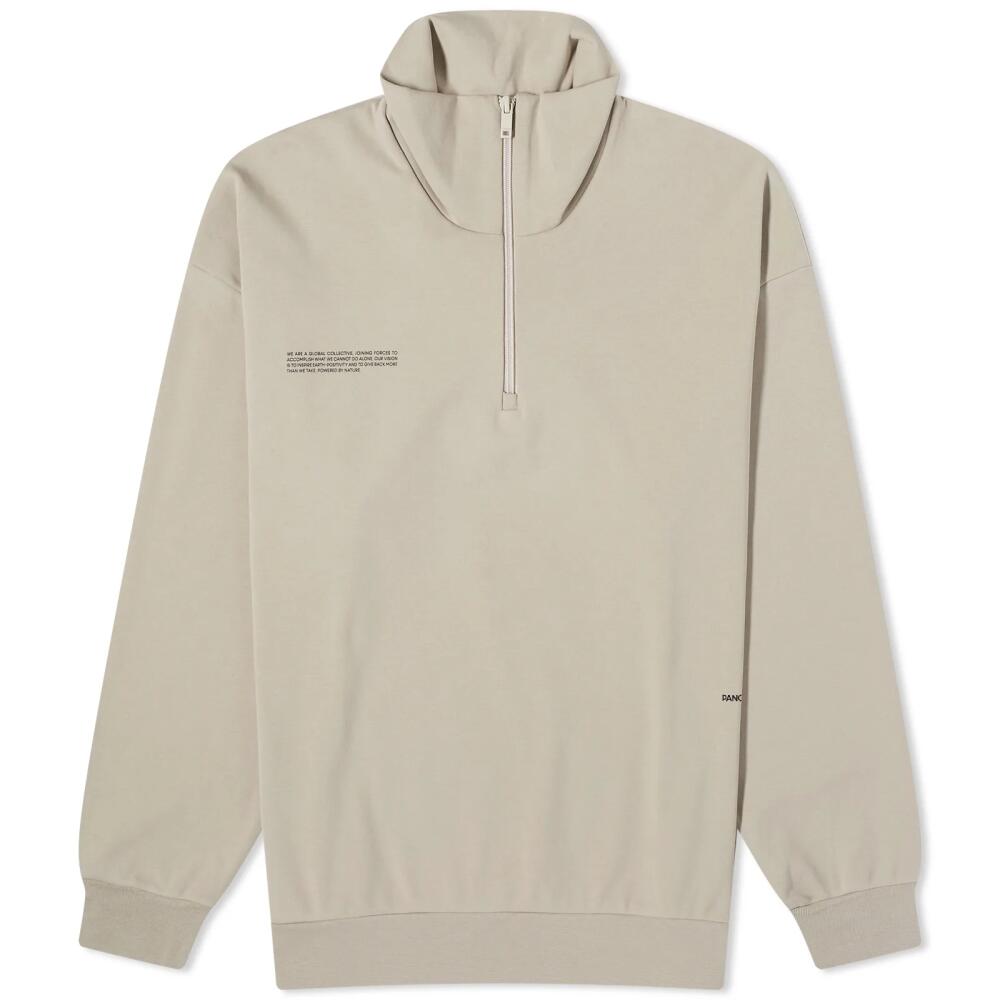 Pangaia Double Jersey Half Zip Sweat in Stone Cover