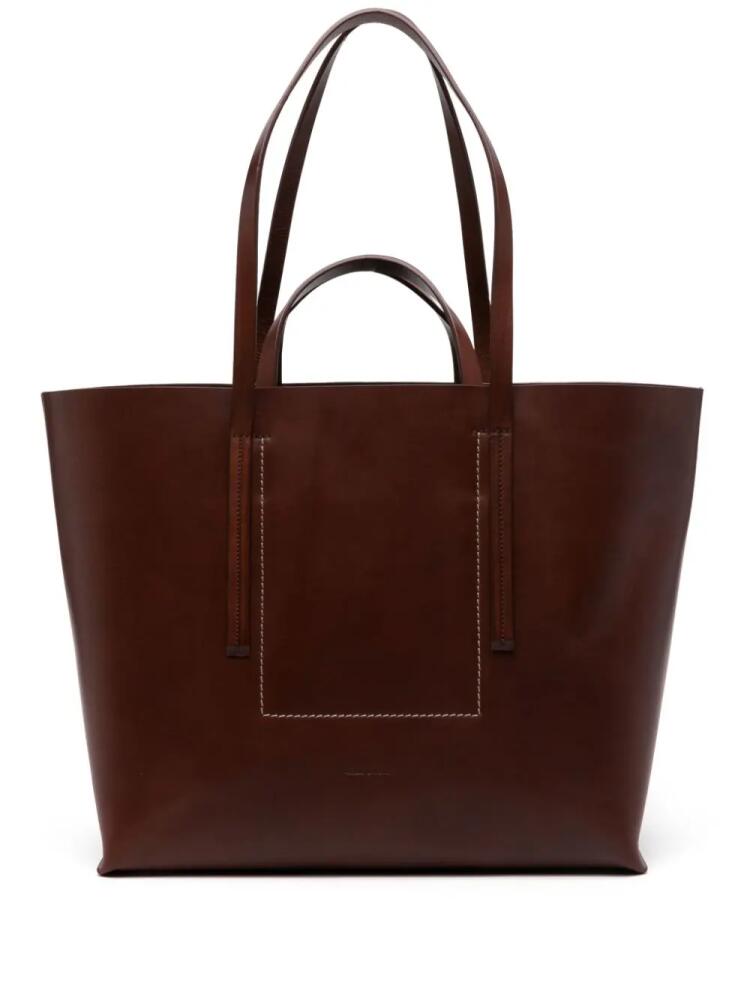 Rick Owens Shopper leather tote bag - Brown Cover