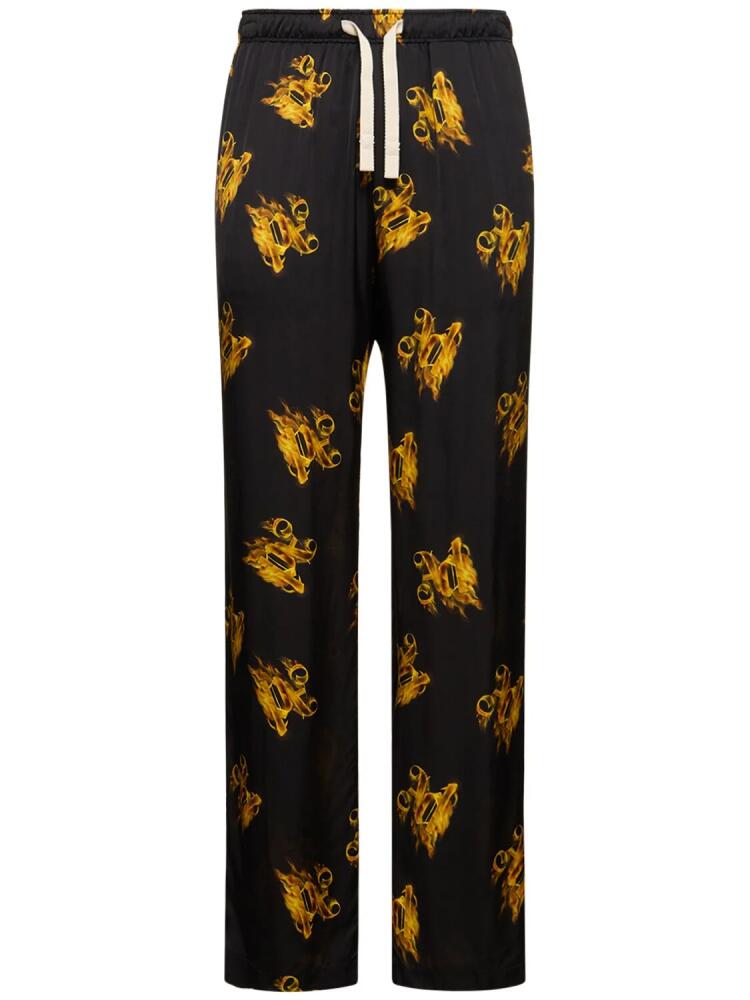 PALM ANGELS Burning Monogram Viscose Sweatpants Cover