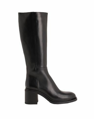 8 By Yoox Leather Mid-heel Boot Woman Boot Black Calfskin Cover