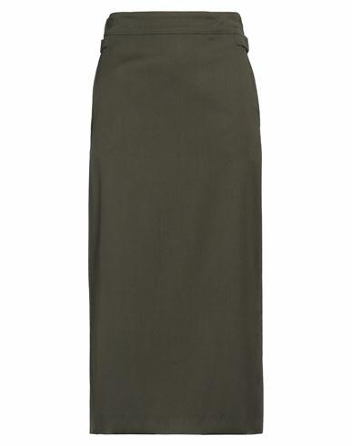 Quira Woman Midi skirt Military green Virgin Wool Cover