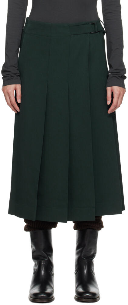 LEMAIRE Black Pleated Wrap Midi Skirt Cover