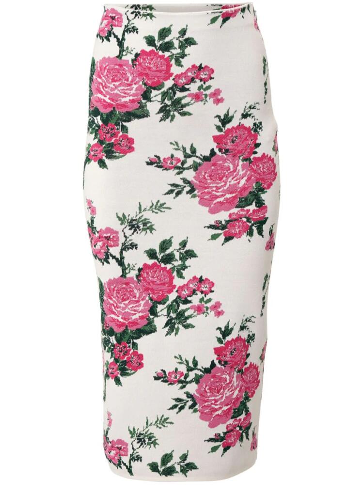 Carolina Herrera floral-print pencil skirt - White Cover