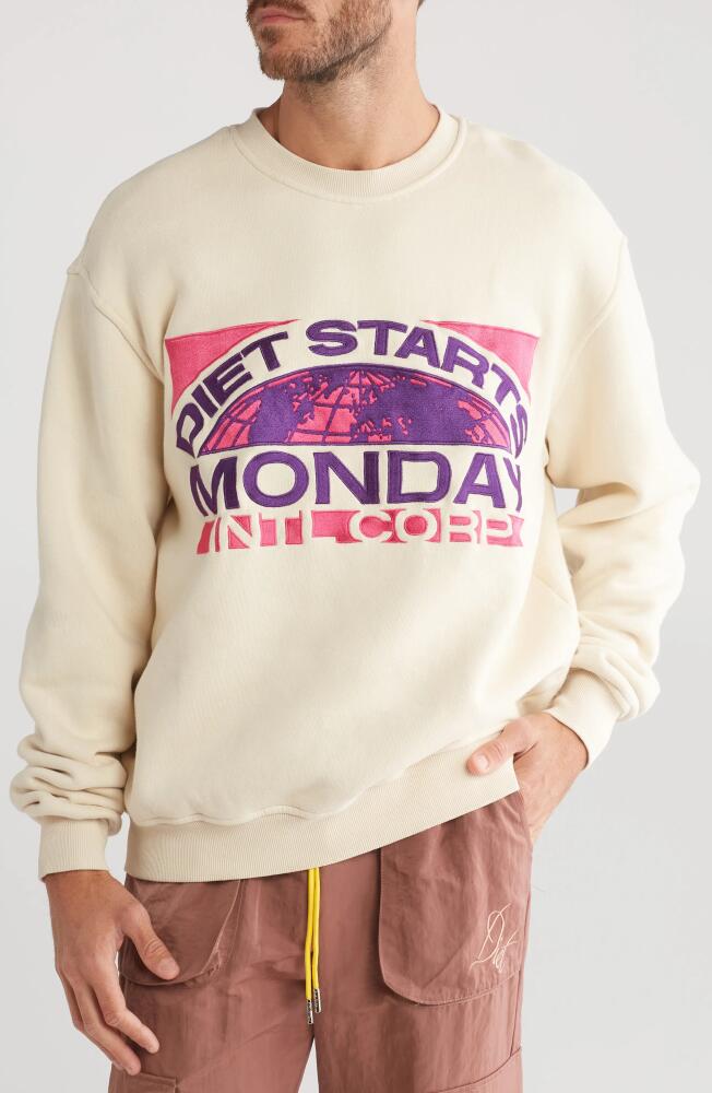 DIET STARTS MONDAY Corp Sweatshirt in Antique White Cover