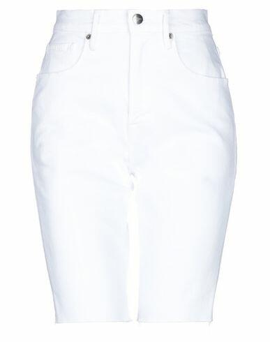 Frame Woman Denim shorts White Cotton, Elastane Cover