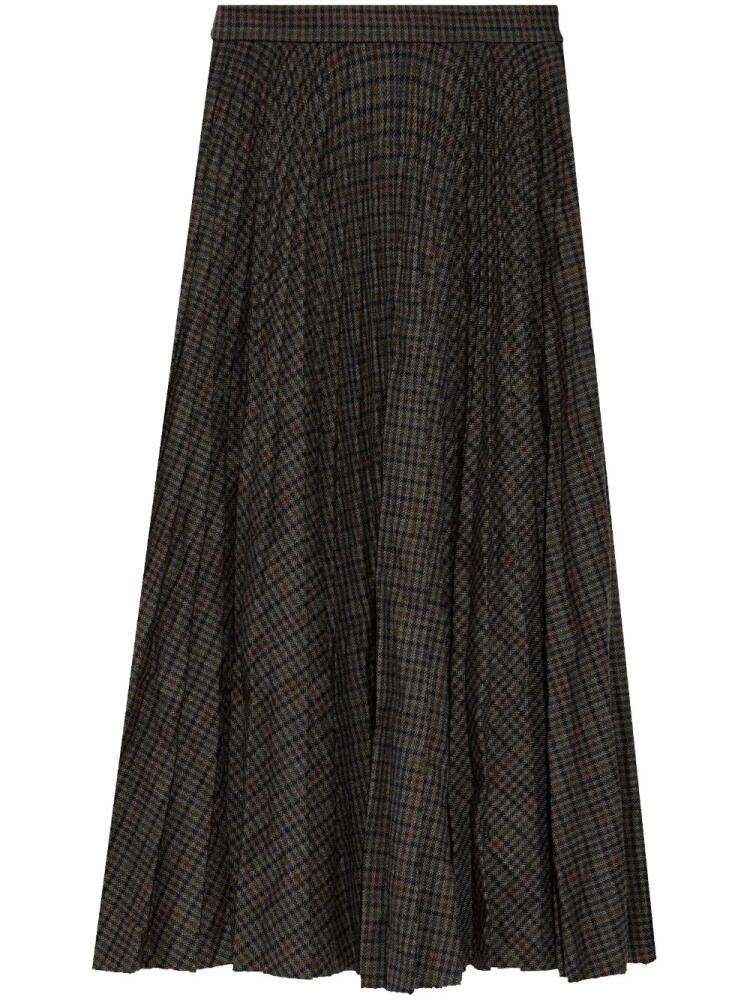 Balenciaga check-pattern midi skirt - Brown Cover